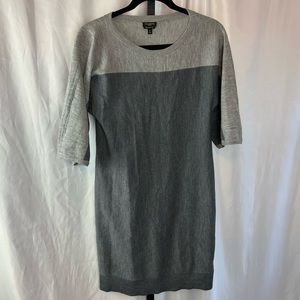 Talbots Petites Merino Wool Blend Gray Color Block Dress, size Petite Small